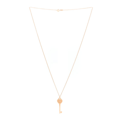 Tiffany 18K Rose Gold Return To Tiffany Heart Key Pendant Necklace 3 of 6