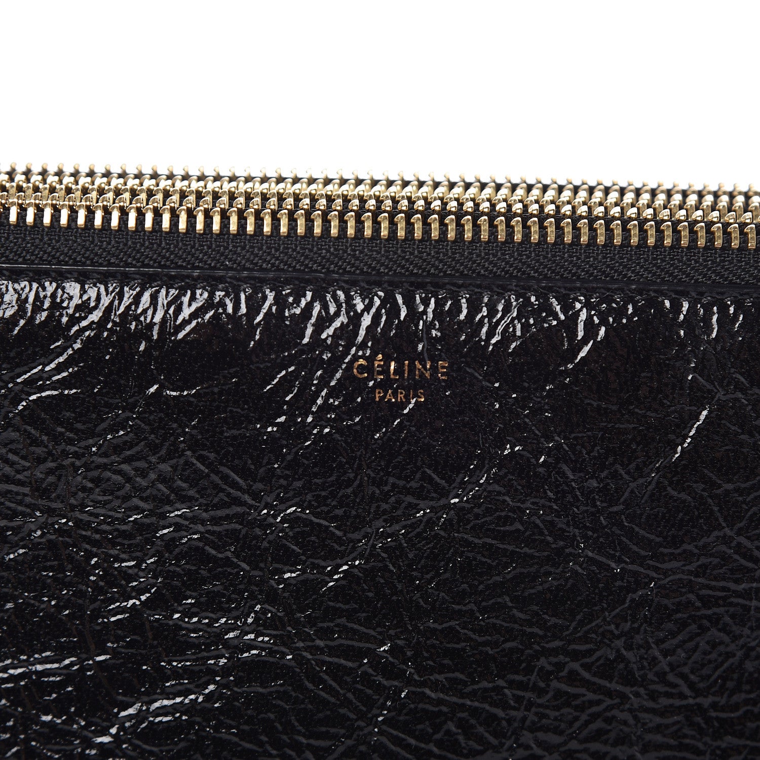 Celine Shiny Goatskin Large Trio Crossbody Bag Black 8 of 11