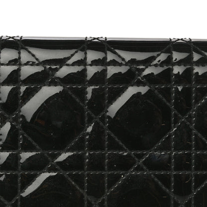 Christian Dior Patent Cannage Lady Dior Rendezvous Wallet On Chain Black 16 of 18