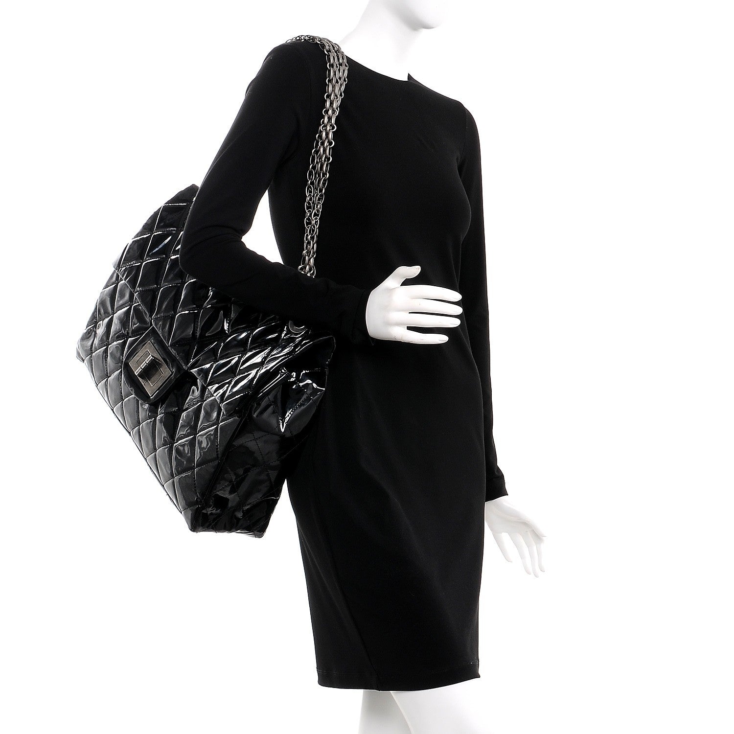 Chanel Vinyl Quilted XXL Reissue Flap Black 3 of 10