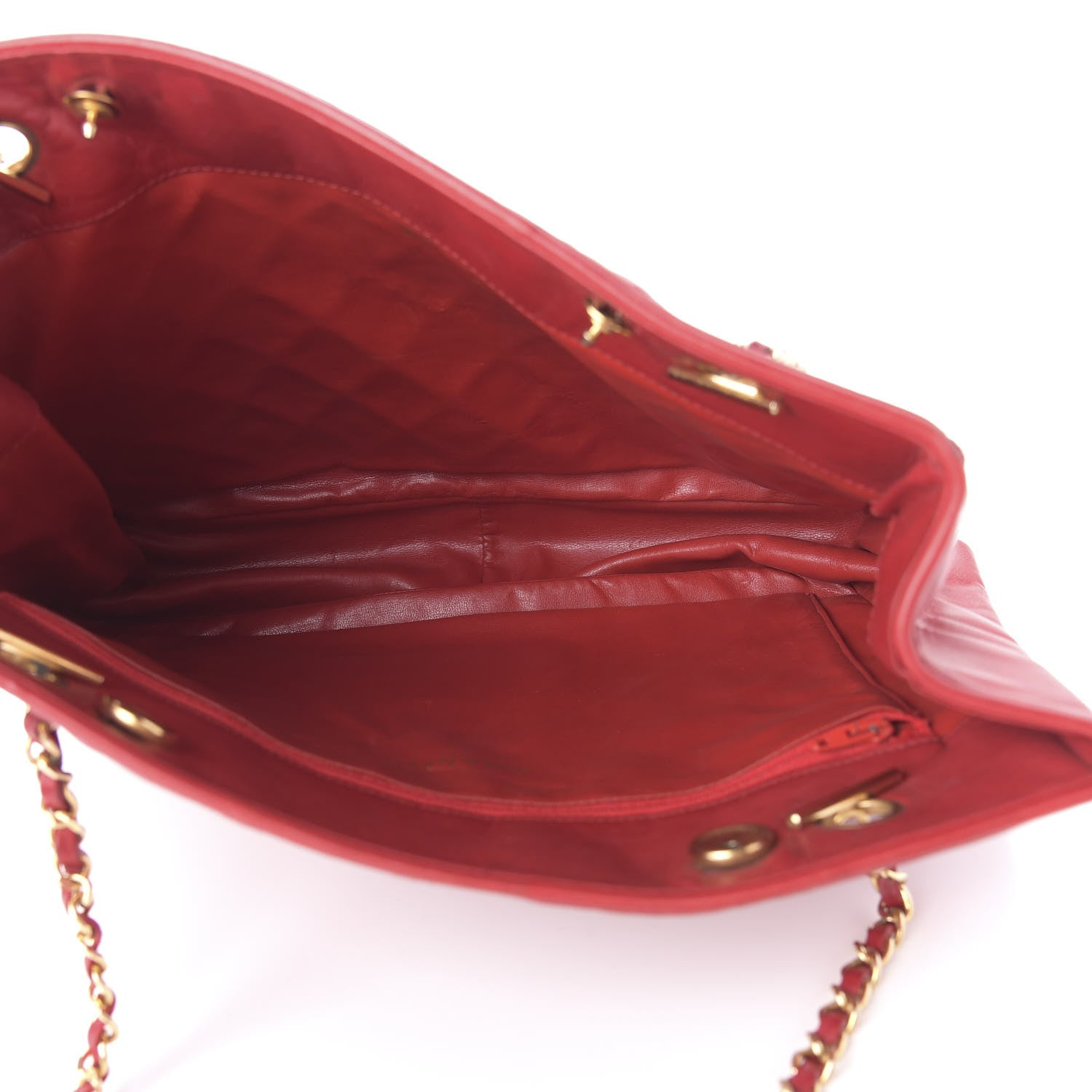 Chanel Lambskin Quilted Tote Red 5 of 15
