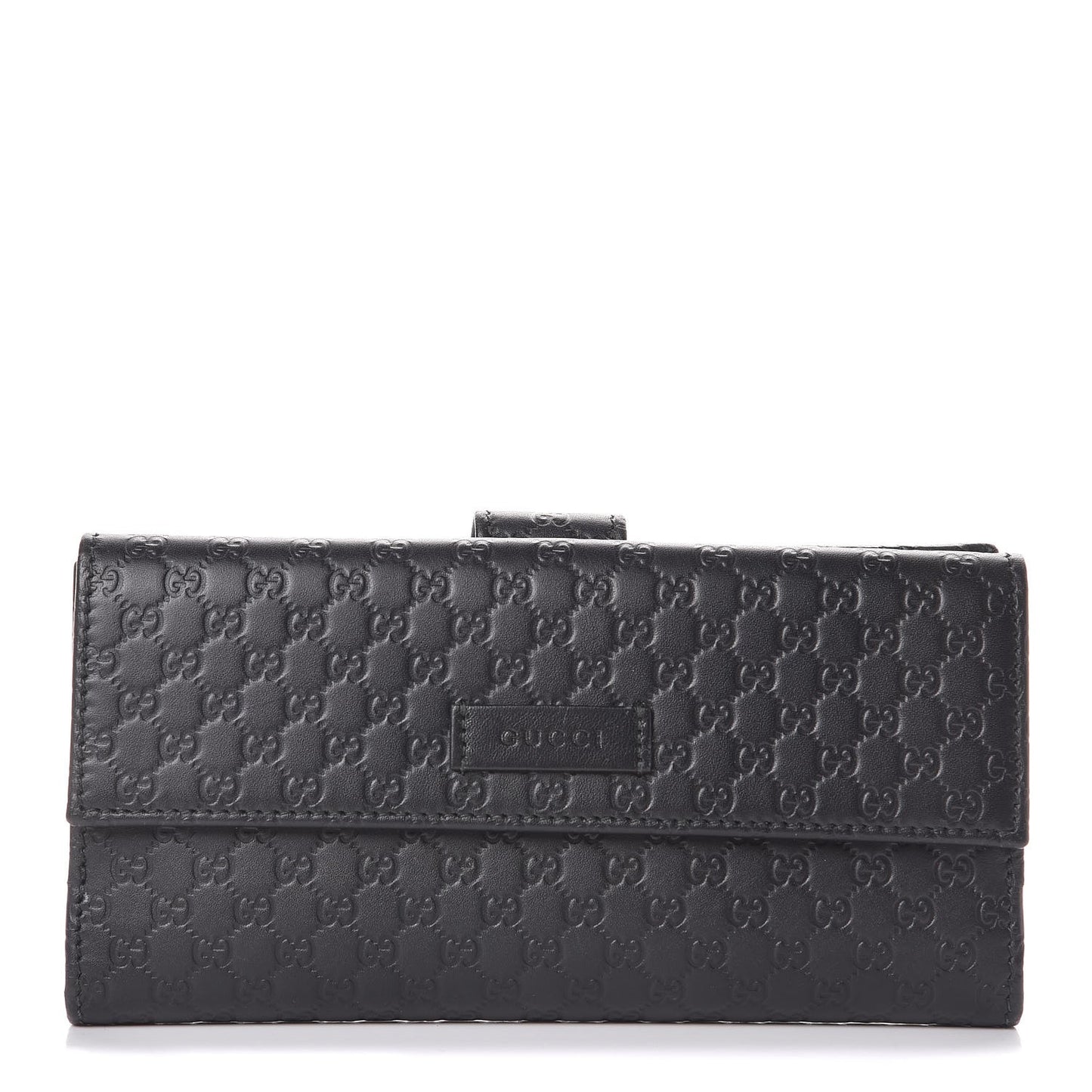 Microguccissima Continental Flap Wallet Black