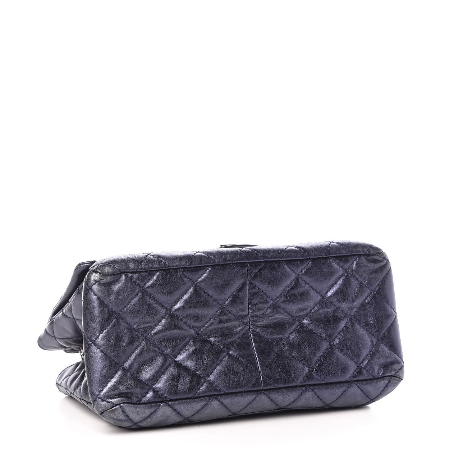 Metallic Aged Calfskin Quilted Reissue 2.55 Accordion Flap Blue