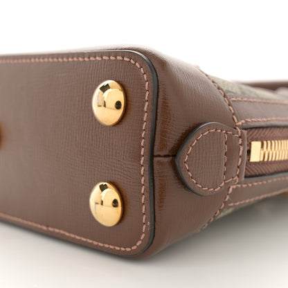 Gucci GG Supreme Monogram Azalea Calfskin Mini Horsebit 1955 Top Handle Bag Beige Ebony Brown Sugar 10 of 10