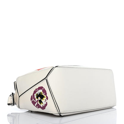 Loewe Calfskin Small Pansies Print Puzzle Bag Soft White 3 of 4