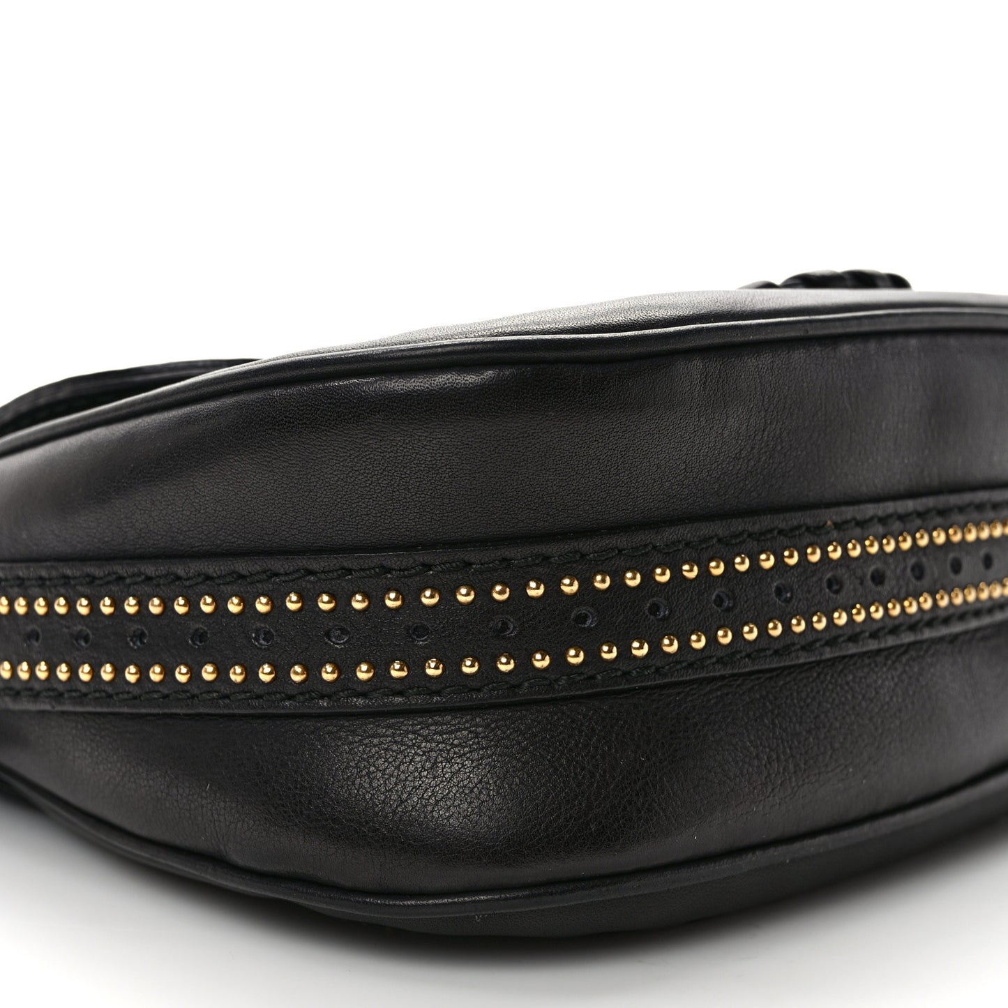 Calfskin Small Snaffle Bit Shoulder Bag Black