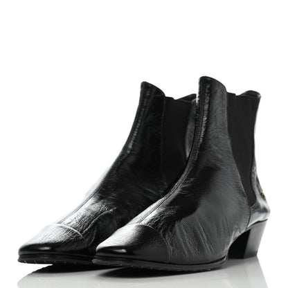 Chanel Patent Lambskin Elastic Short Boots 36.5 Black 3 of 7