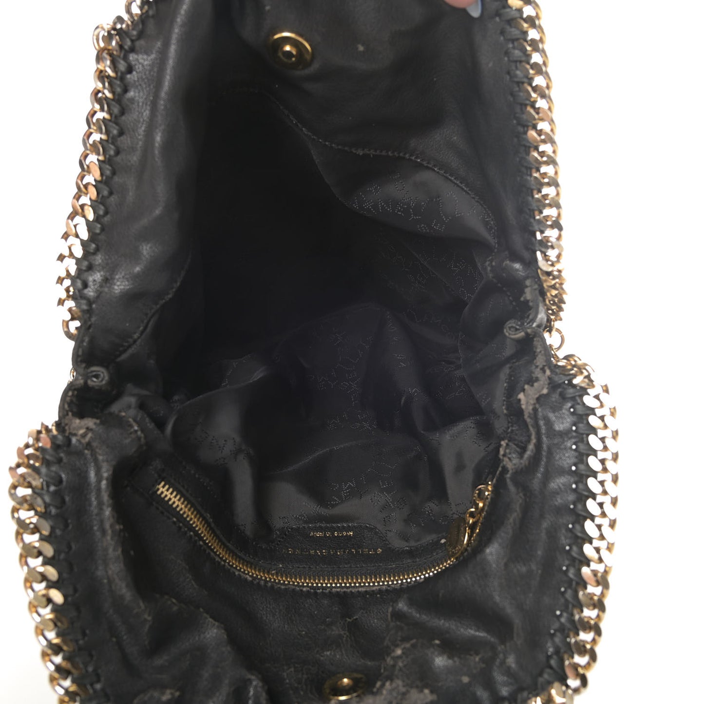 Eco Alter Nappa Embossed Falabella Fold Over Tote Black
