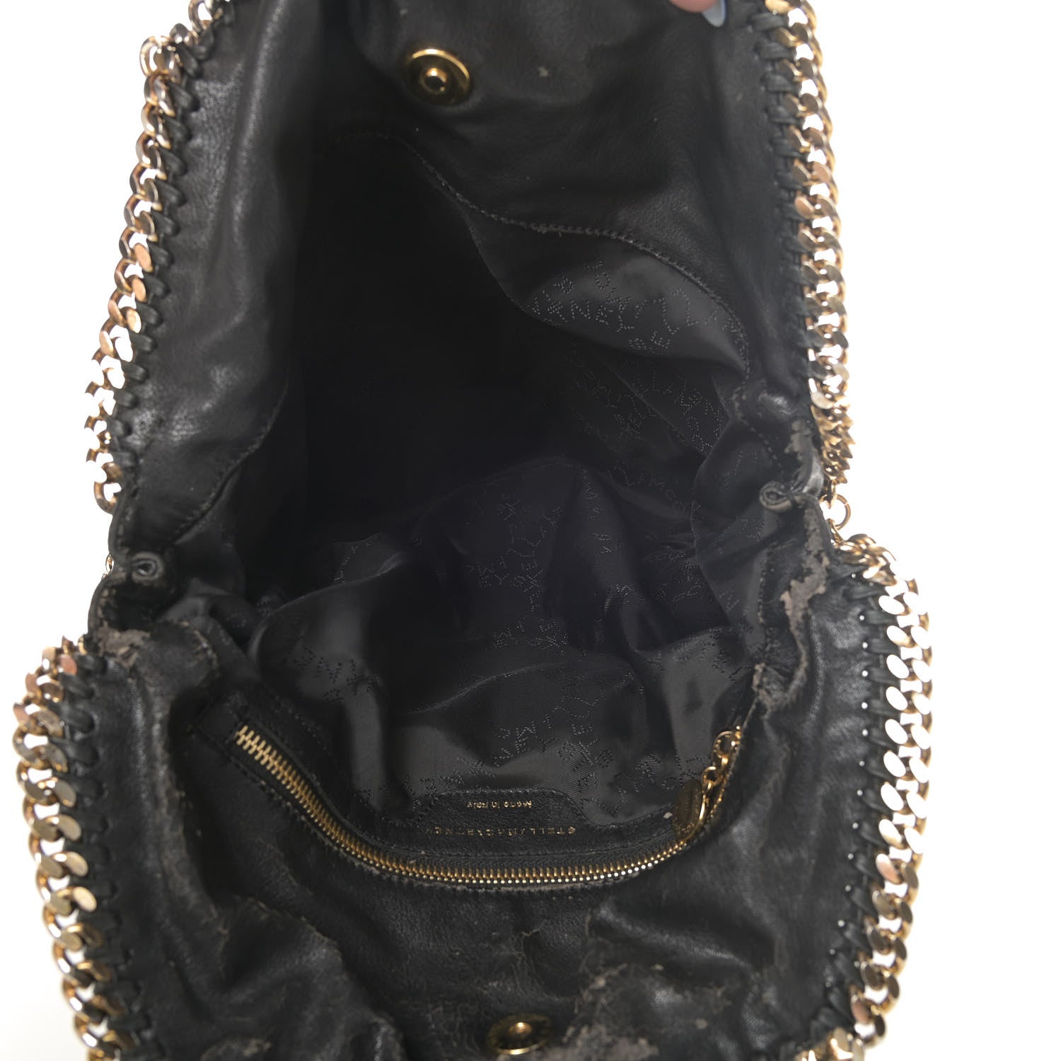 Stella McCartney Eco Alter Nappa Embossed Falabella Fold Over Tote Black 5 of 14