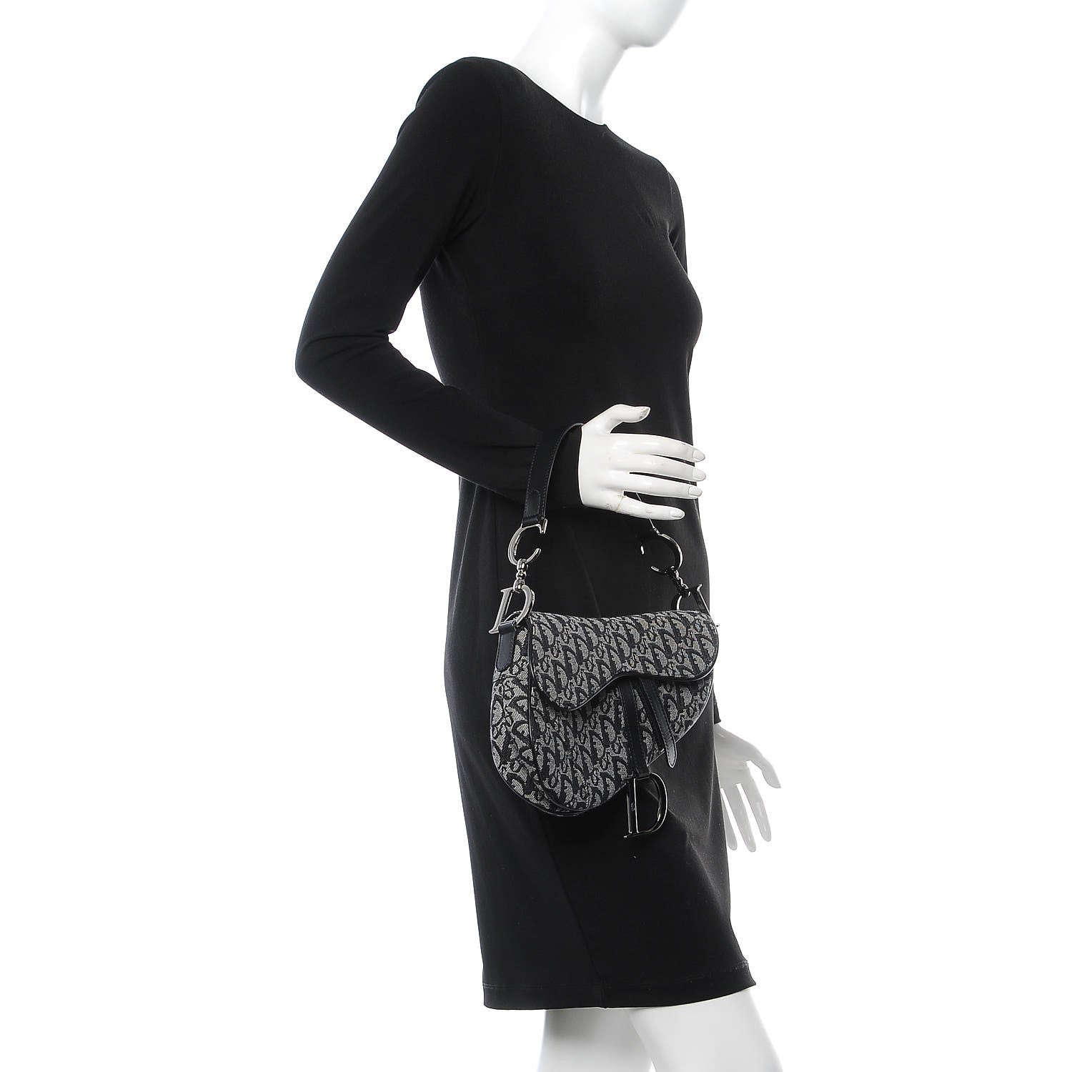 Christian Dior Monogram Saddle Bag Black 2 of 7