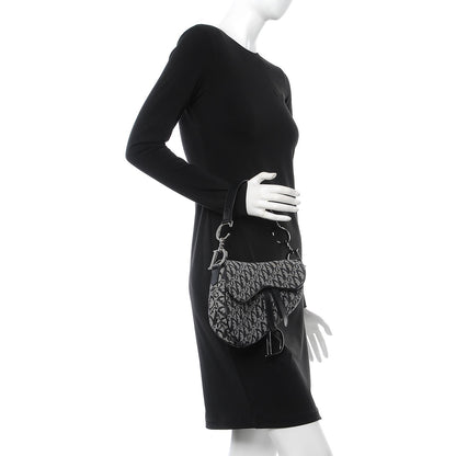 Christian Dior Monogram Saddle Bag Black 2 of 7