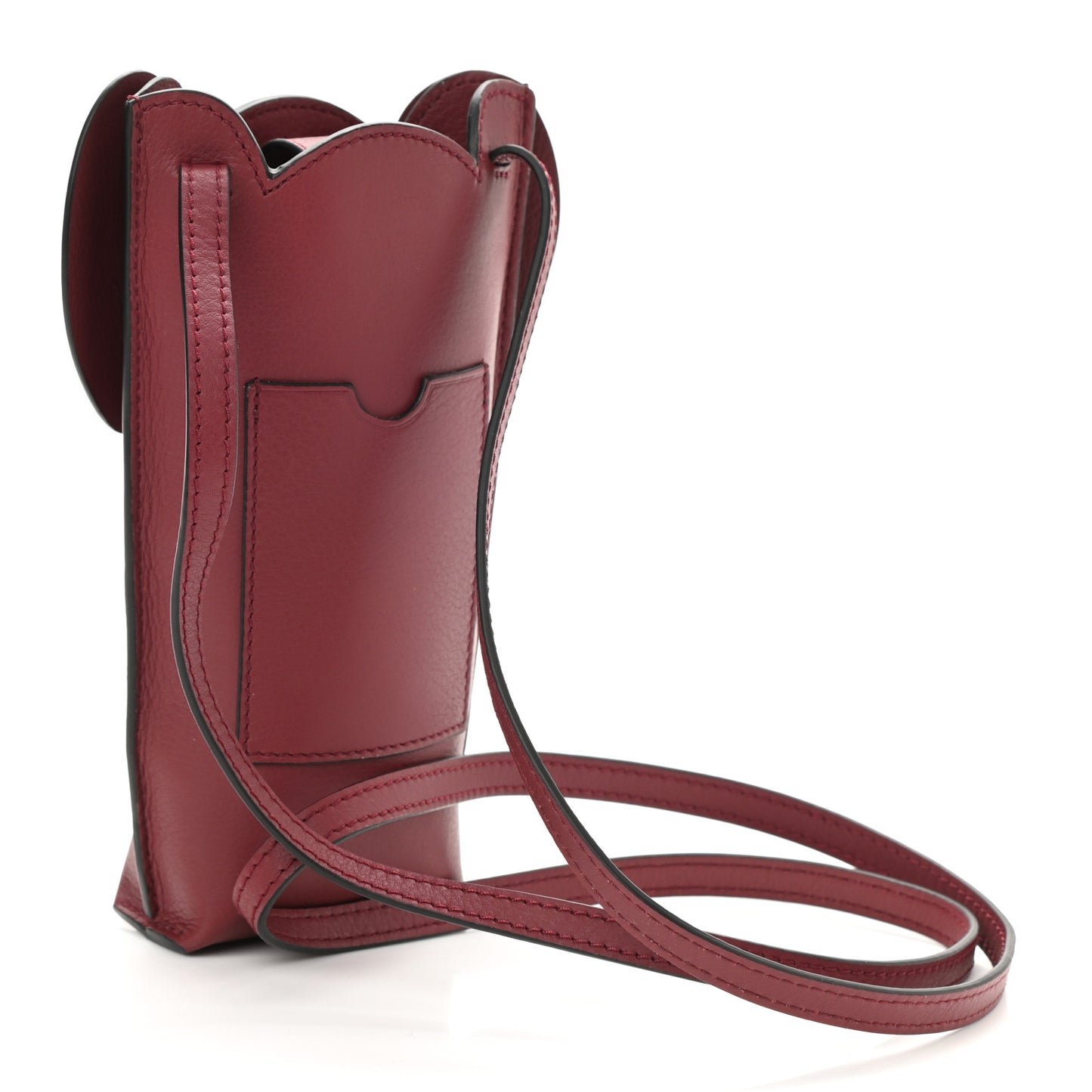 Calfskin Elephant Pouch Crossbody Bag Wine