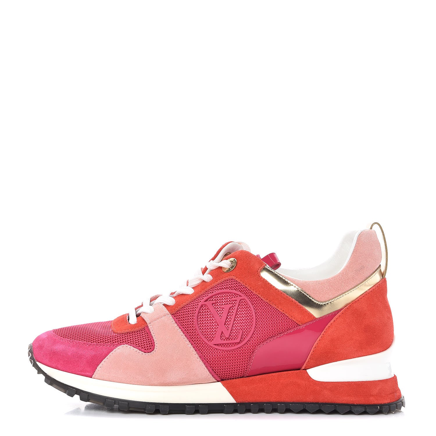 Louis Vuitton Suede Calfskin Run Away Sneakers 37.5 Fuchsia Rouge 1 of 11