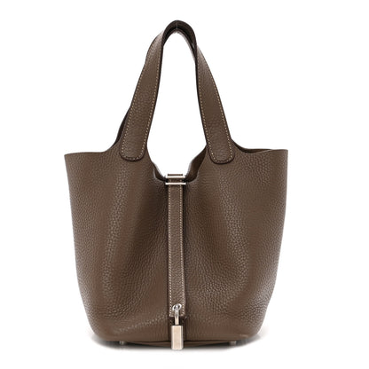 Hermes Taurillon Clemence Picotin Lock 18 PM Etoupe 1 of 12