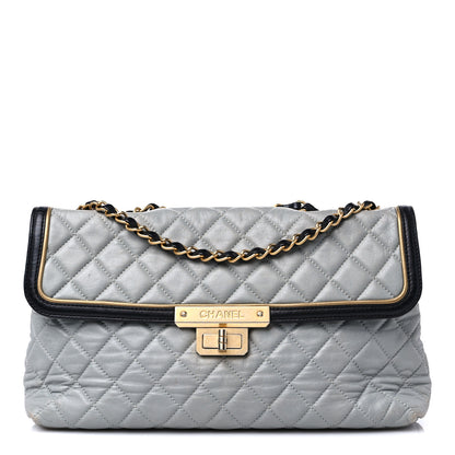 Chanel Lambskin Quilted Mademoiselle East West Flap Light Grey 1 of 15