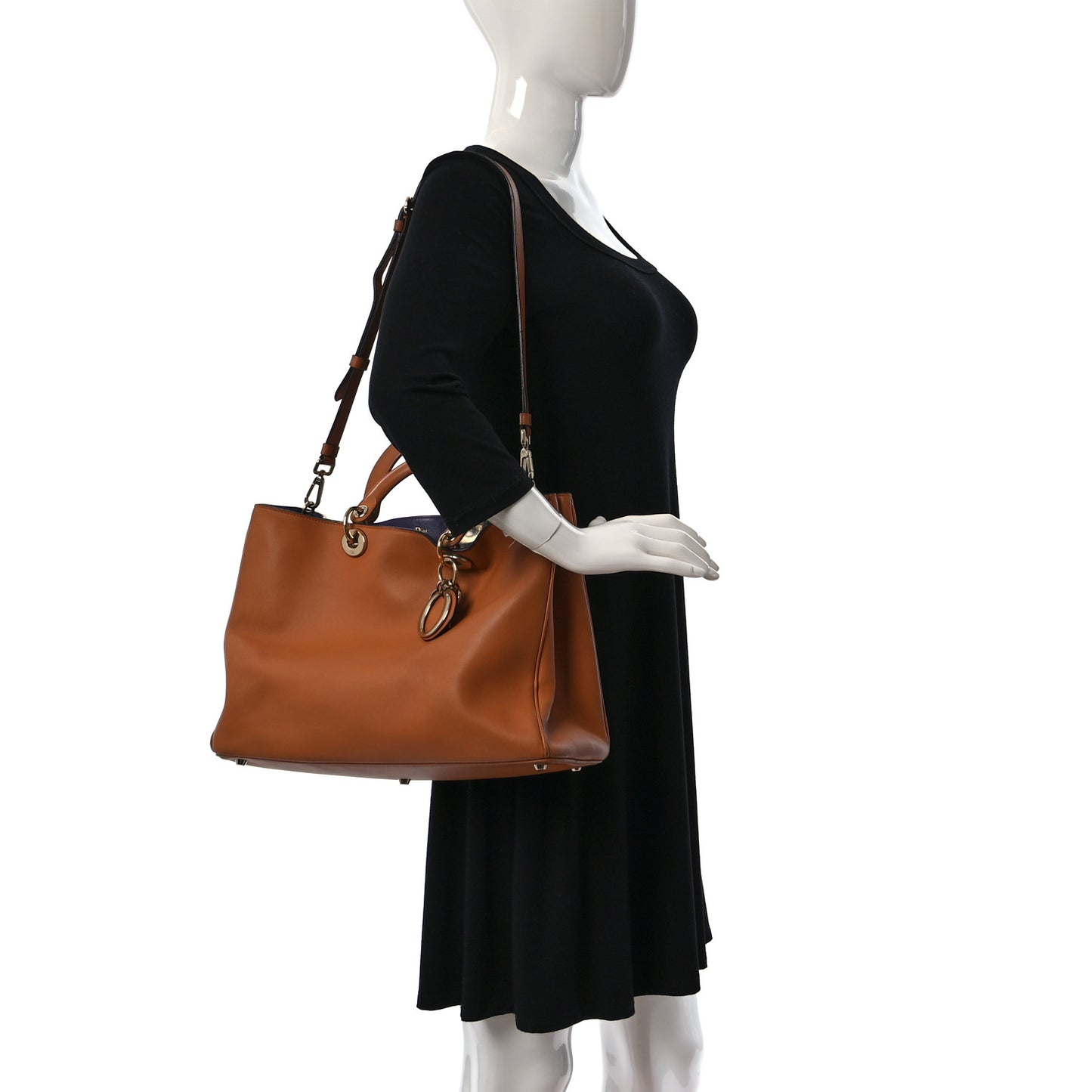 Smooth Calfskin Large Diorissimo Tote Brown Purple