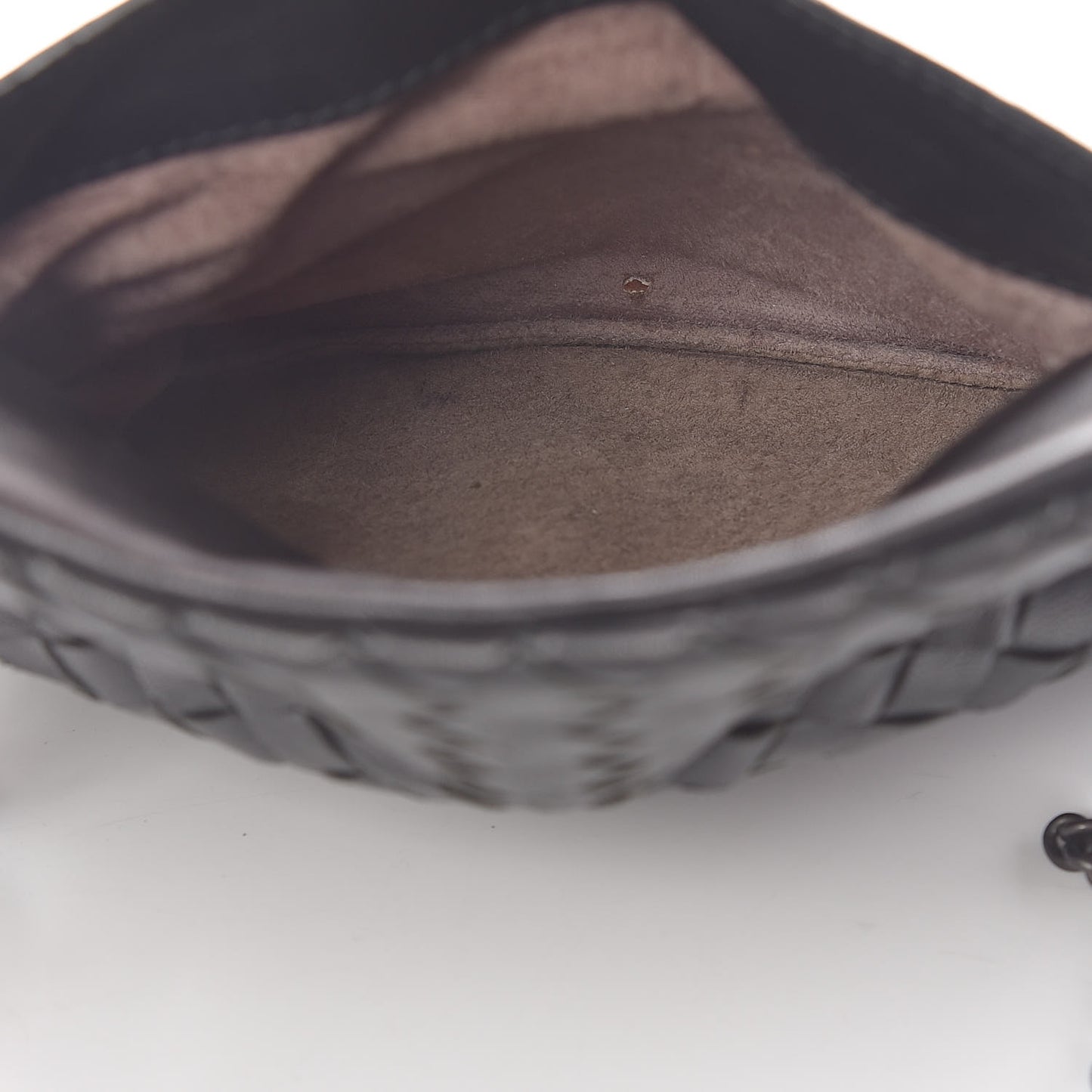 Nappa Intrecciato Small Chain Crossbody Black