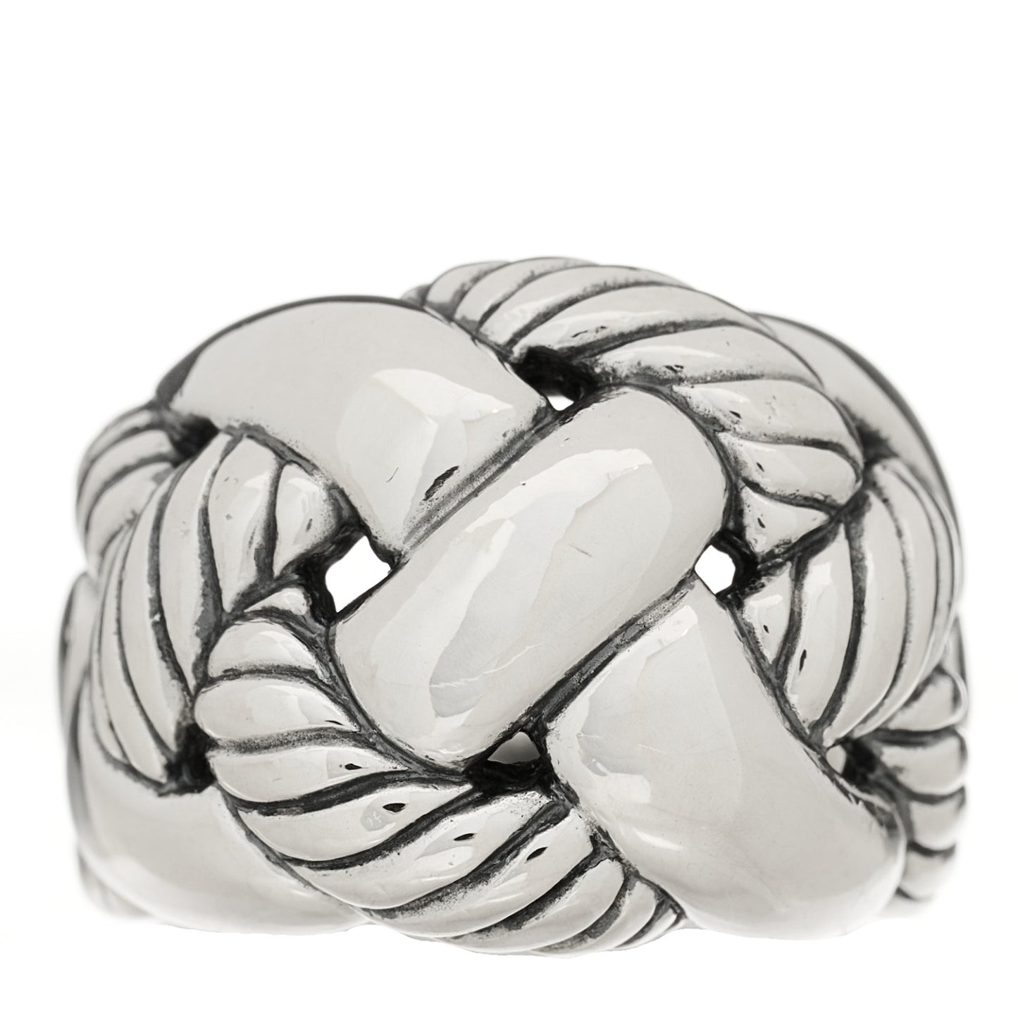 Sterling Silver Woven Cable Dome Ring 56 7.5