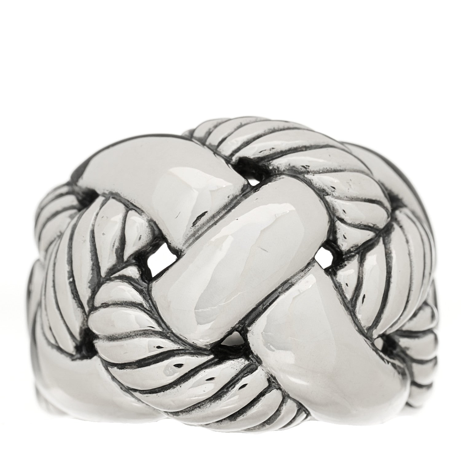 David Yurman Sterling Silver Woven Cable Dome Ring 56 7.5 1 of 5