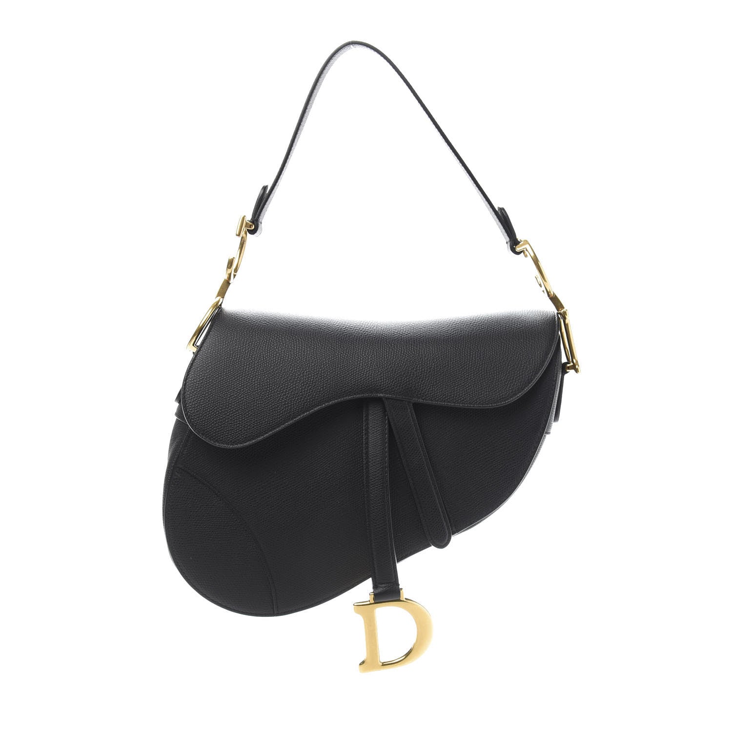 Christian Dior Grained Calfskin Saddle Bag Black 1 of 11