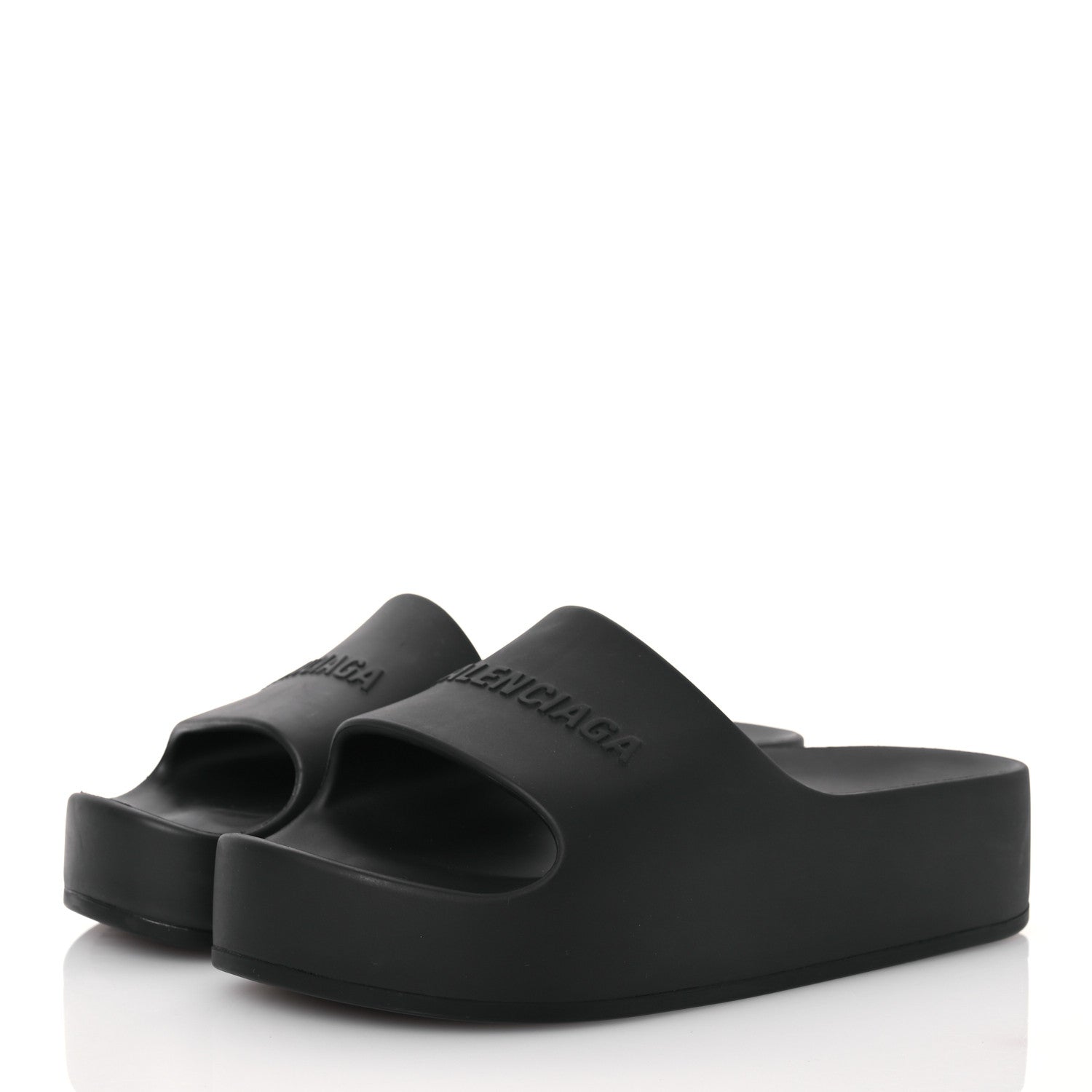 Balenciaga Rubber Chunky Platform Slide Sandals 39 Black 3 of 13