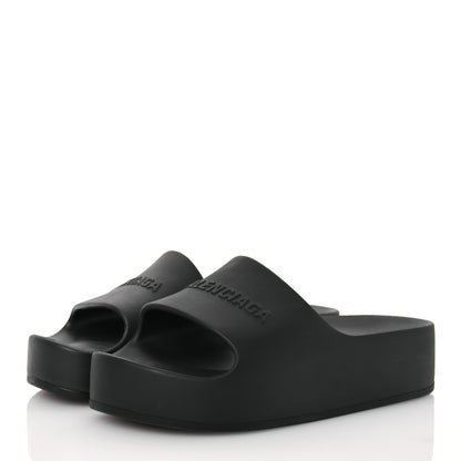 Balenciaga Rubber Chunky Platform Slide Sandals 39 Black 3 of 13