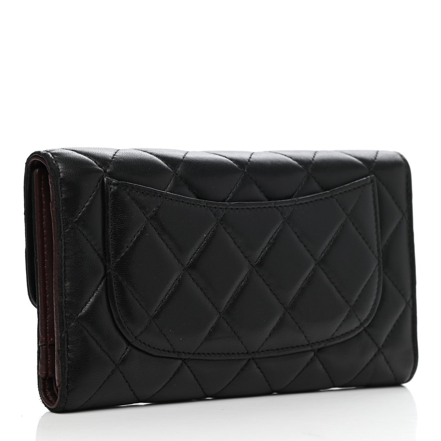 Chanel Lambskin Quilted Large Flap Wallet Black 3 of 11