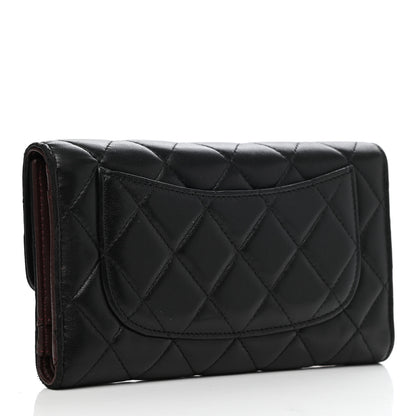 Chanel Lambskin Quilted Large Flap Wallet Black 3 of 11