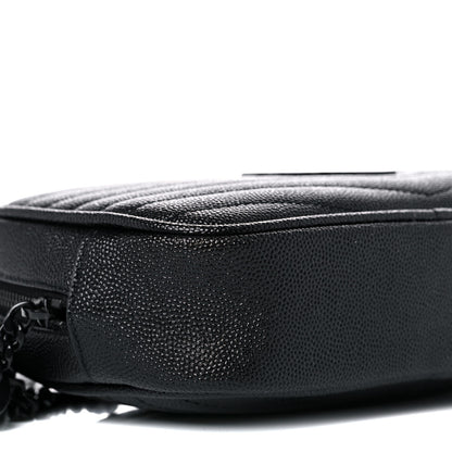 Saint Laurent Grain De Poudre Matelasse Monogram Mini Lou Camera Bag Black 8 of 9