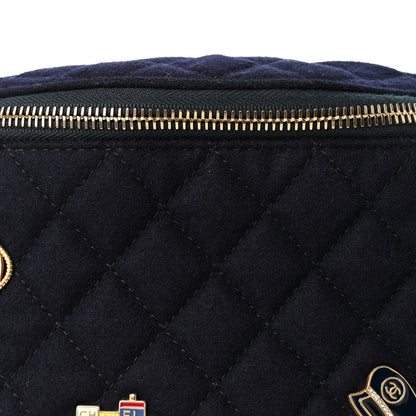 Chanel Wool Lambskin Quilted Paris Hamburg Charms Waist Bag Dark Navy 8 of 10