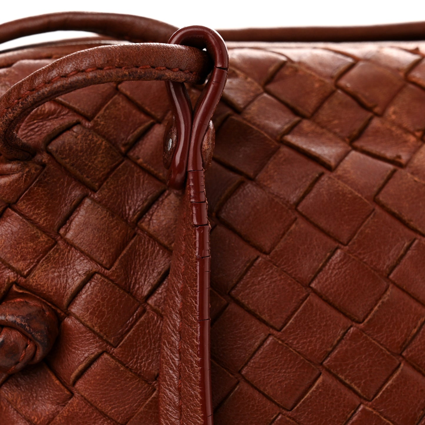 Nappa Intrecciato Nodini Crossbody Messenger Terracota