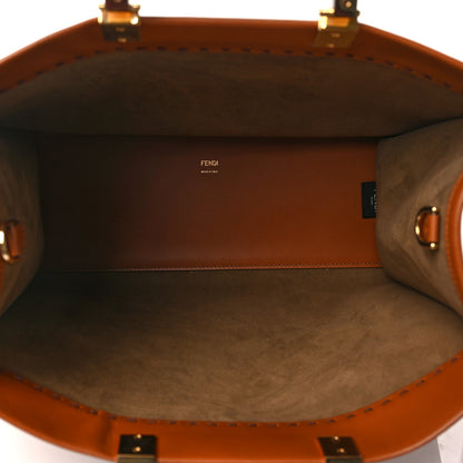Fendi Vitello King Plexiglass Medium Fendi Sunshine Shopper Tote Cuoio 4 of 7