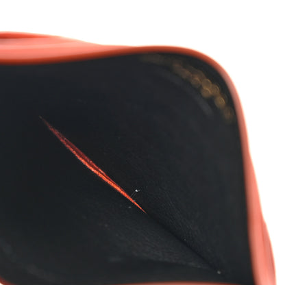 Saint Laurent Lambskin Matelasse Chevron Monogram Credit Card Case Dark Mandarin 5 of 8