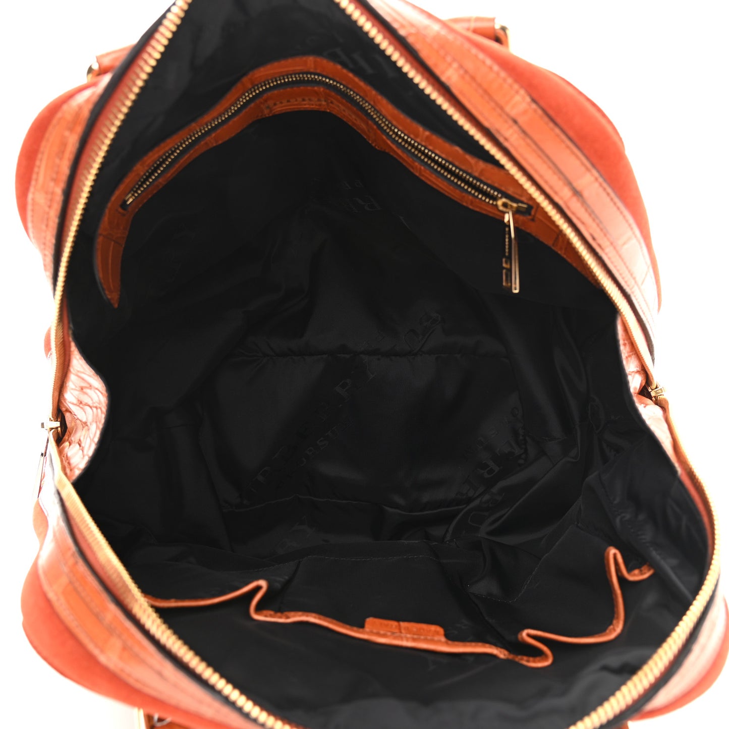 Haymarket Check Suede Prorsum Tassel Bowling Bag Tangerine
