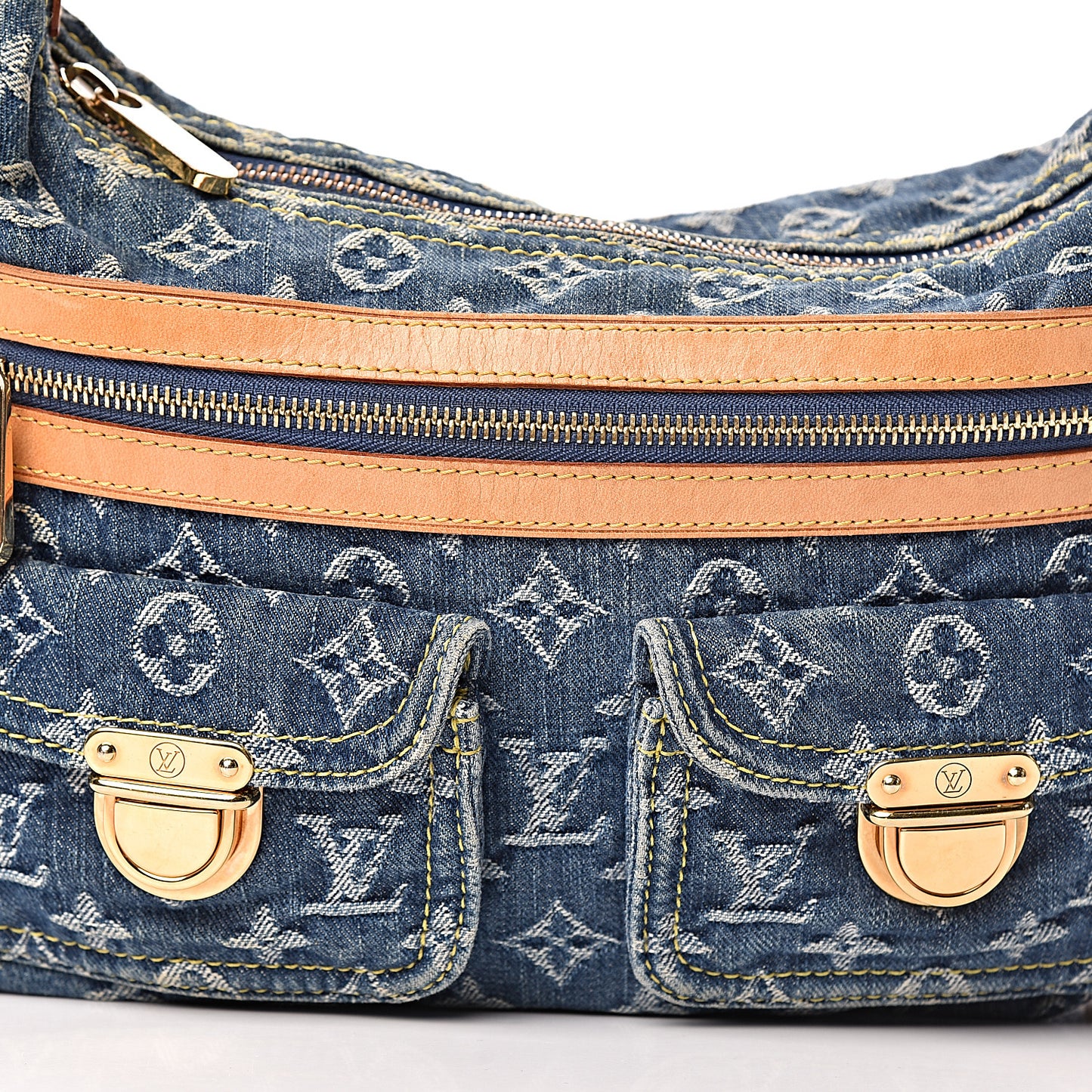 Monogram Denim Baggy PM Blue