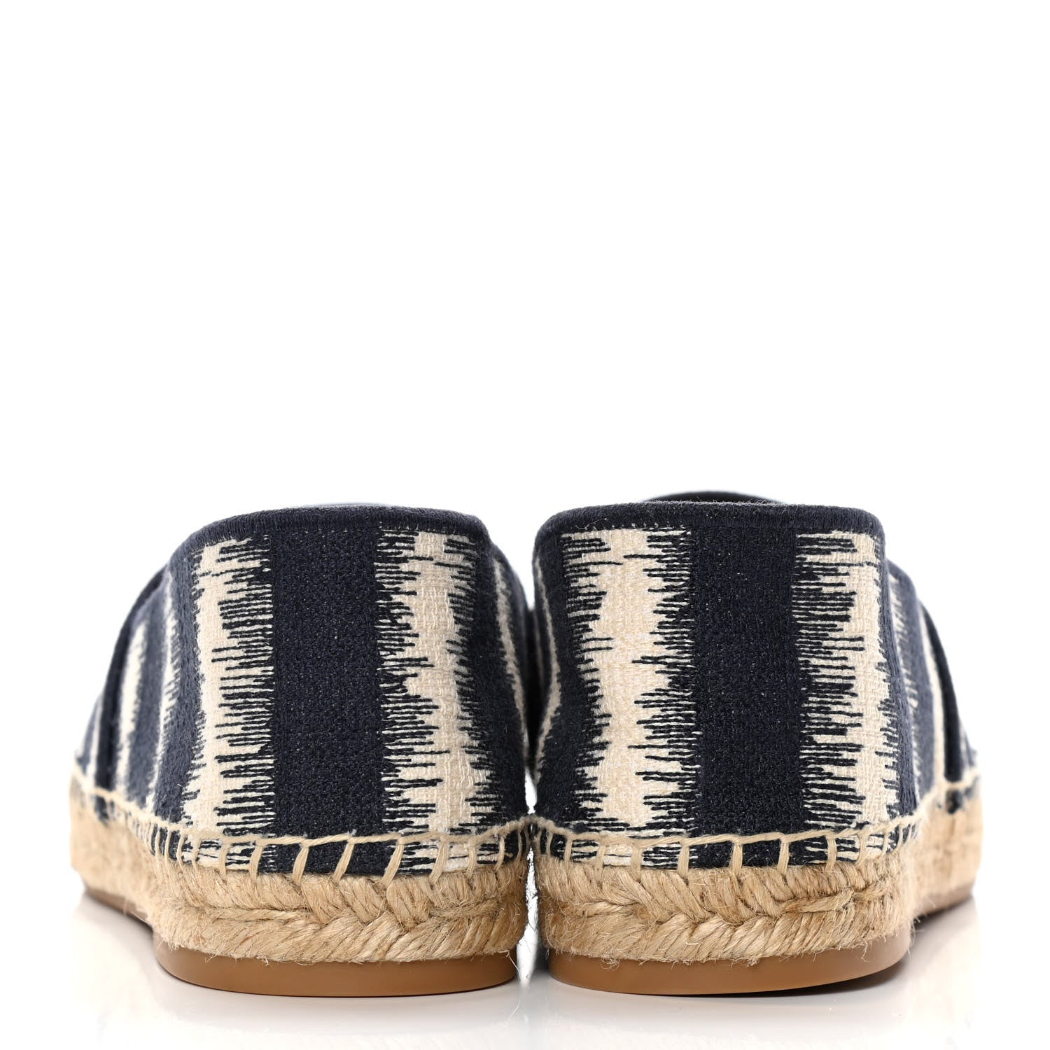 Christian Dior Cotton D-Stripes Embroidered Granville 15mm Espadrilles 40 Deep Blue 6 of 10