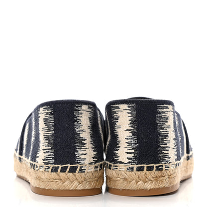Christian Dior Cotton D-Stripes Embroidered Granville 15mm Espadrilles 40 Deep Blue 6 of 10
