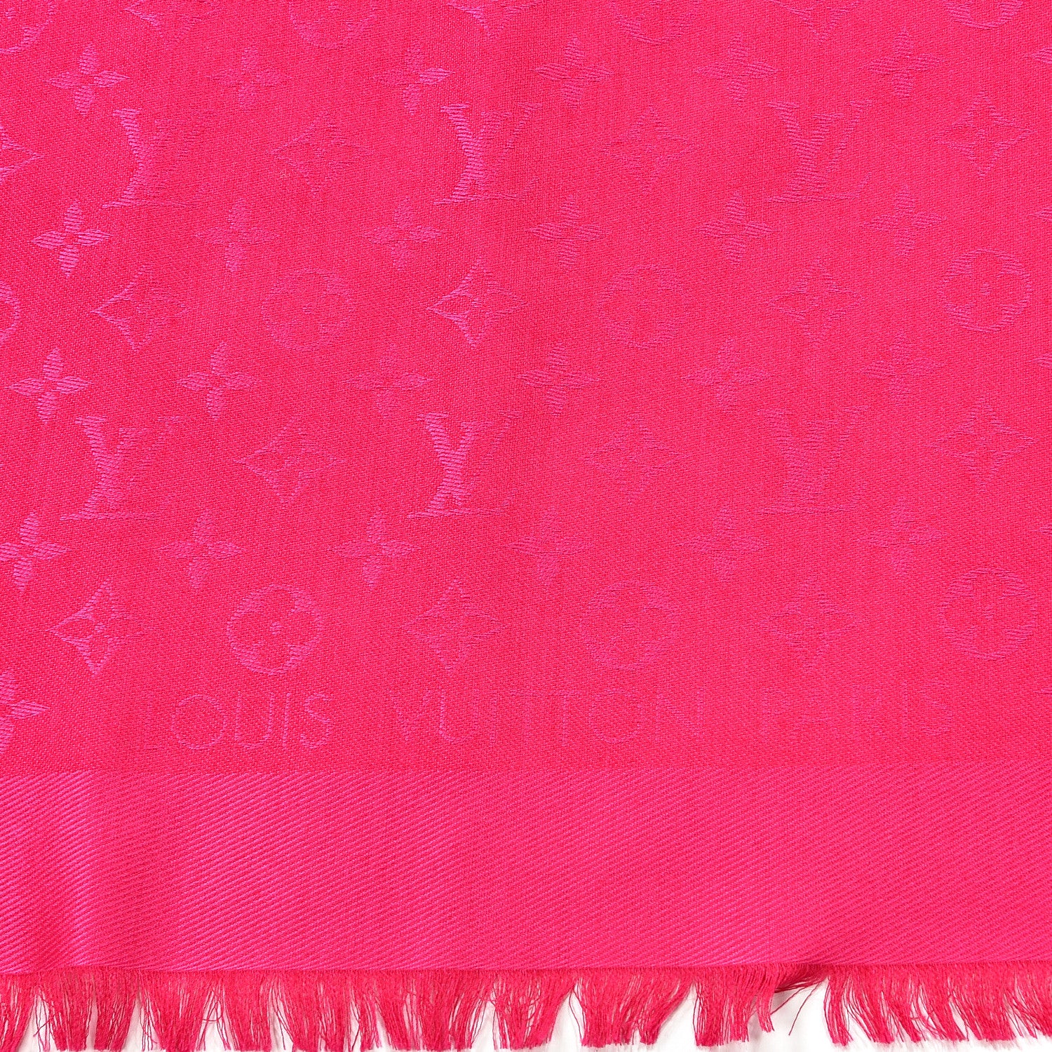 Louis Vuitton Silk Wool Monogram Classic Shawl Pink 2 of 4