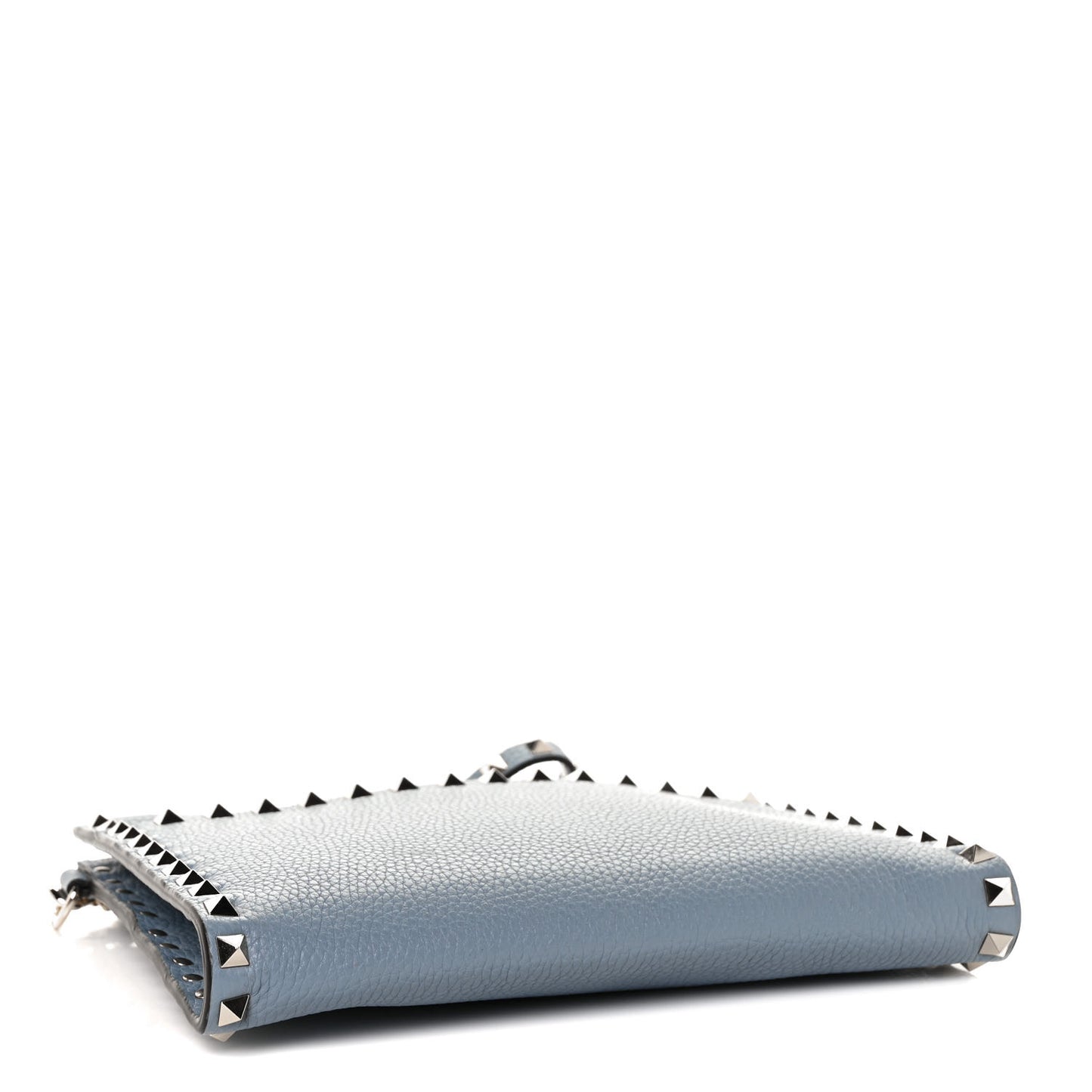 Calfskin Rockstud Wristlet Clutch Blue