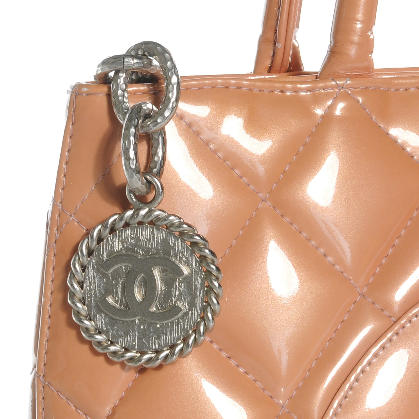 Chanel Patent Medallion Tote Salmon Pink 4 of 8