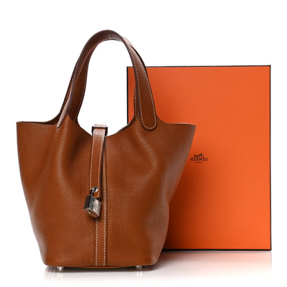 Hermes Barenia Faubourg Picotin Lock 18 PM Fauve 10 of 10