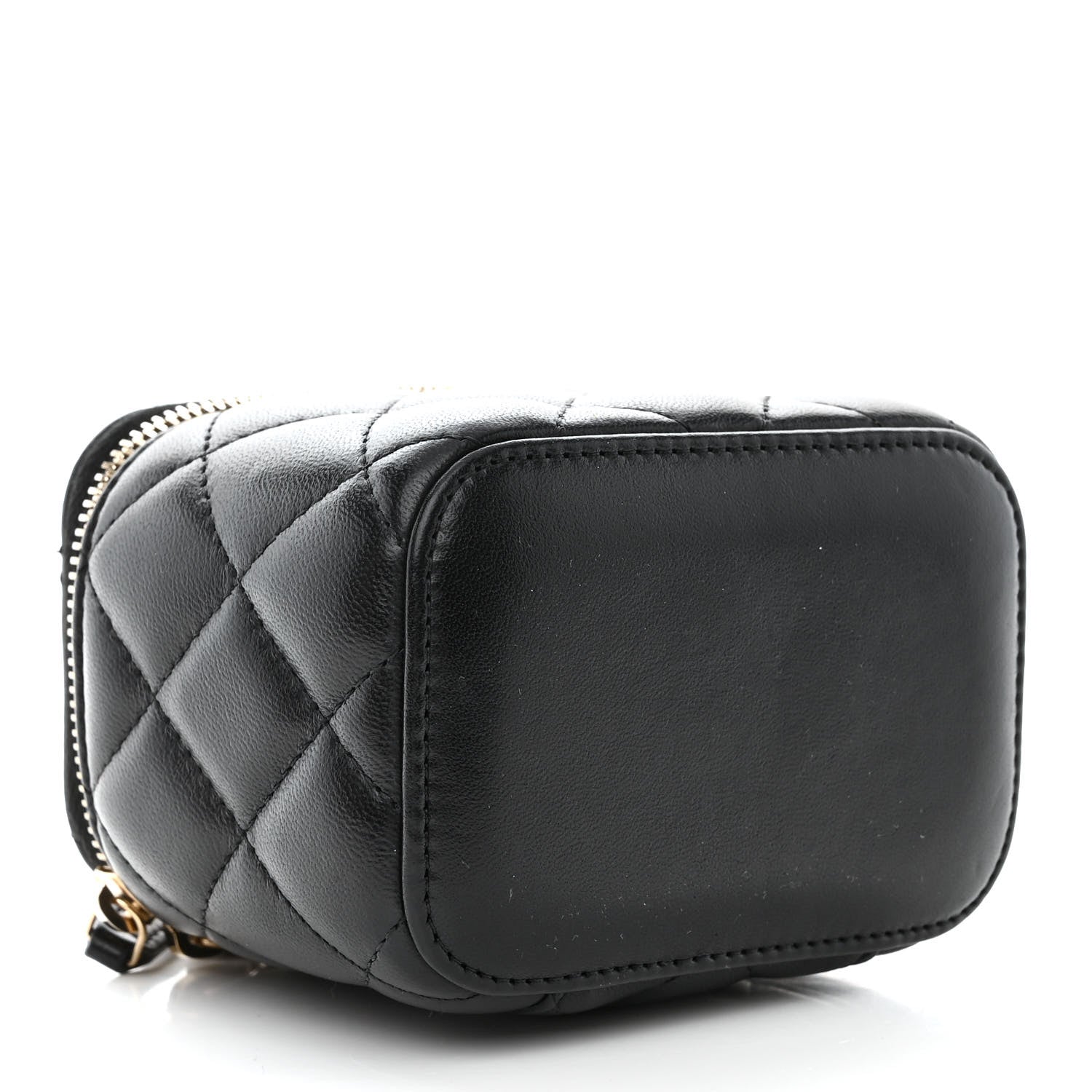 Chanel Lambskin Quilted Mini Pearl Crush Vanity Case With Chain Black 4 of 11