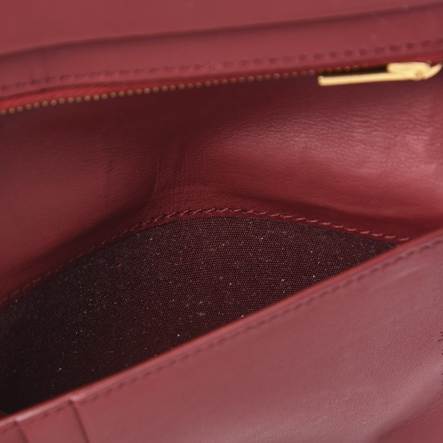 Celine Smooth Lambskin Frame Coin Card Purse Burgundy 7 of 7
