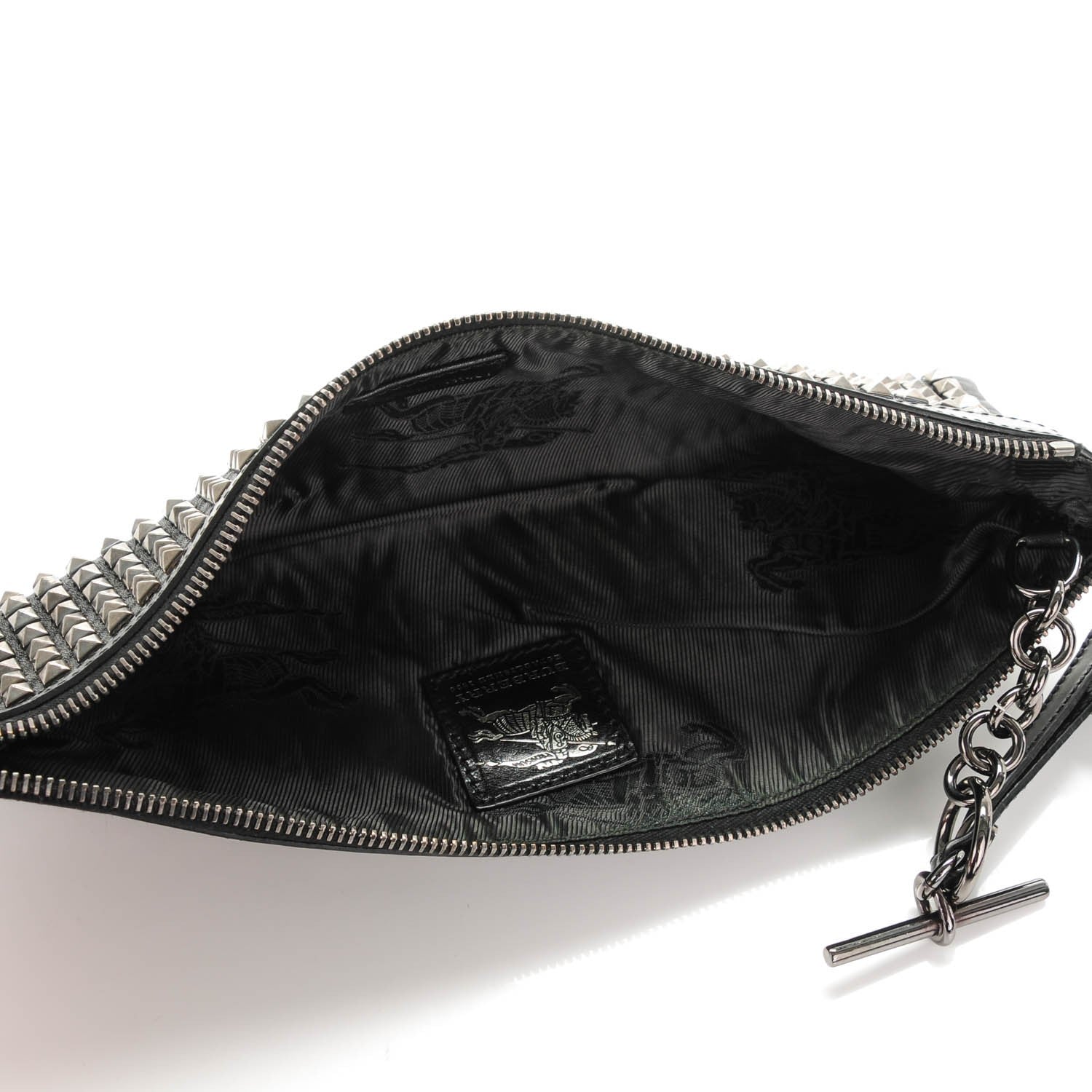 Burberry Prorsum Calfskin Studded Wristlet Clutch Black 5 of 8
