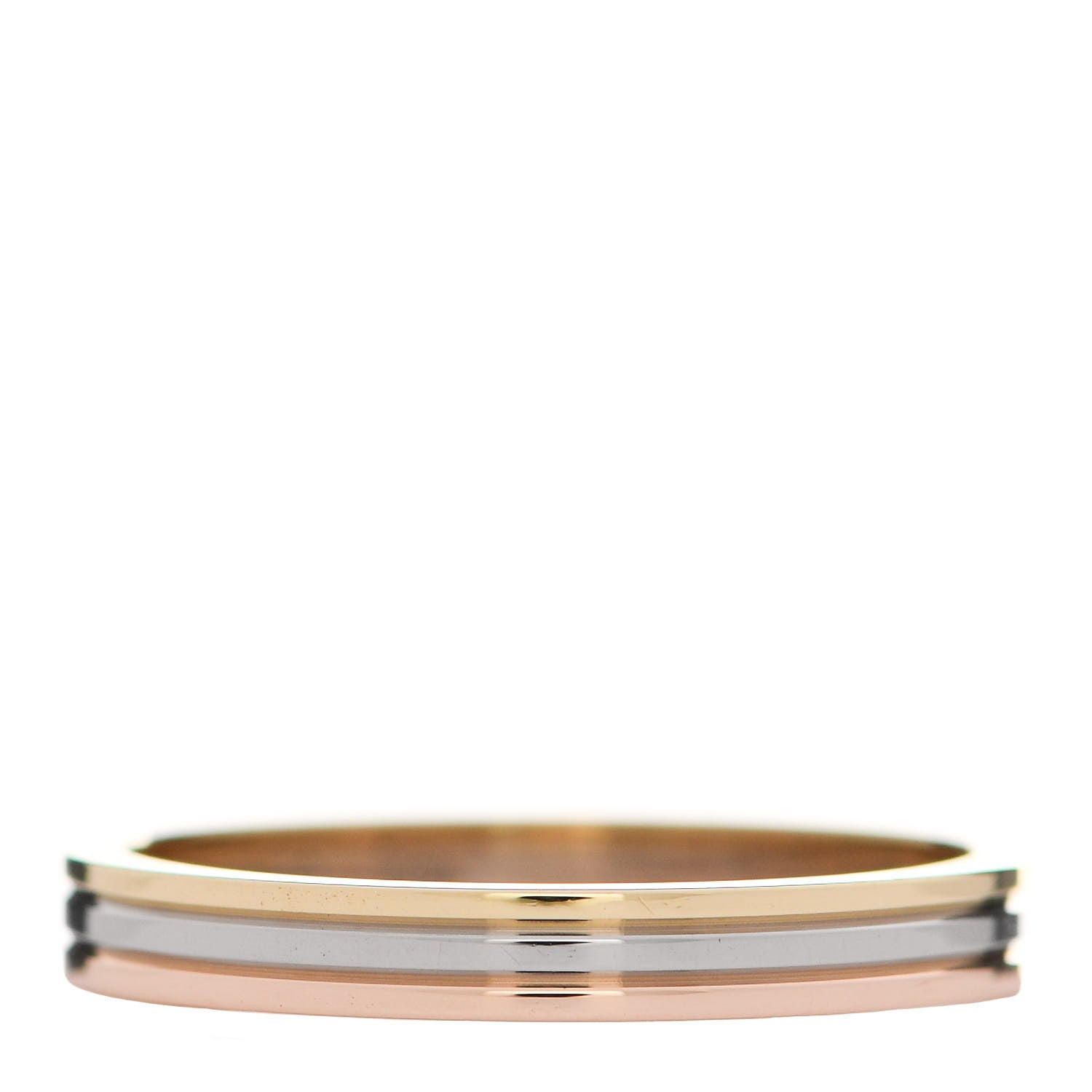 Cartier 18K Pink White Yellow Gold 2.5mm Vendome Louis Cartier Wedding Band Ring 51 5.75 3 of 7