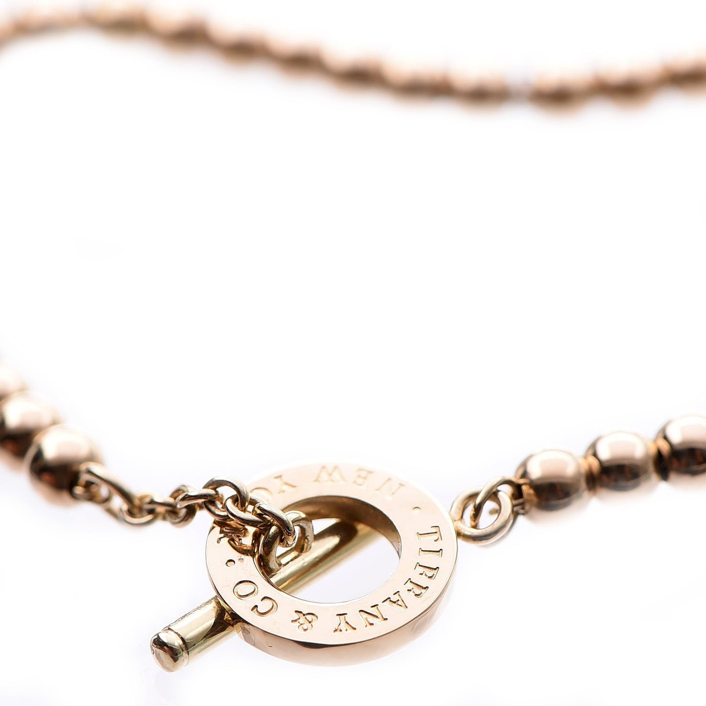 18K Yellow Gold 4mm Beads Toggle Bracelet