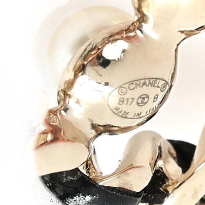 Chanel Lambskin Pearl CC Chain Brooch Black Gold 3 of 3
