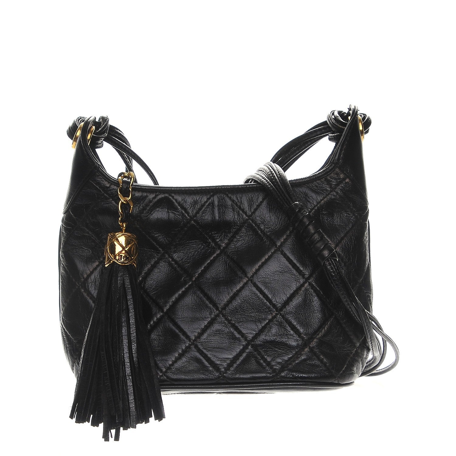 Chanel Lambskin Quilted Tassel Bag Black 1 of 11