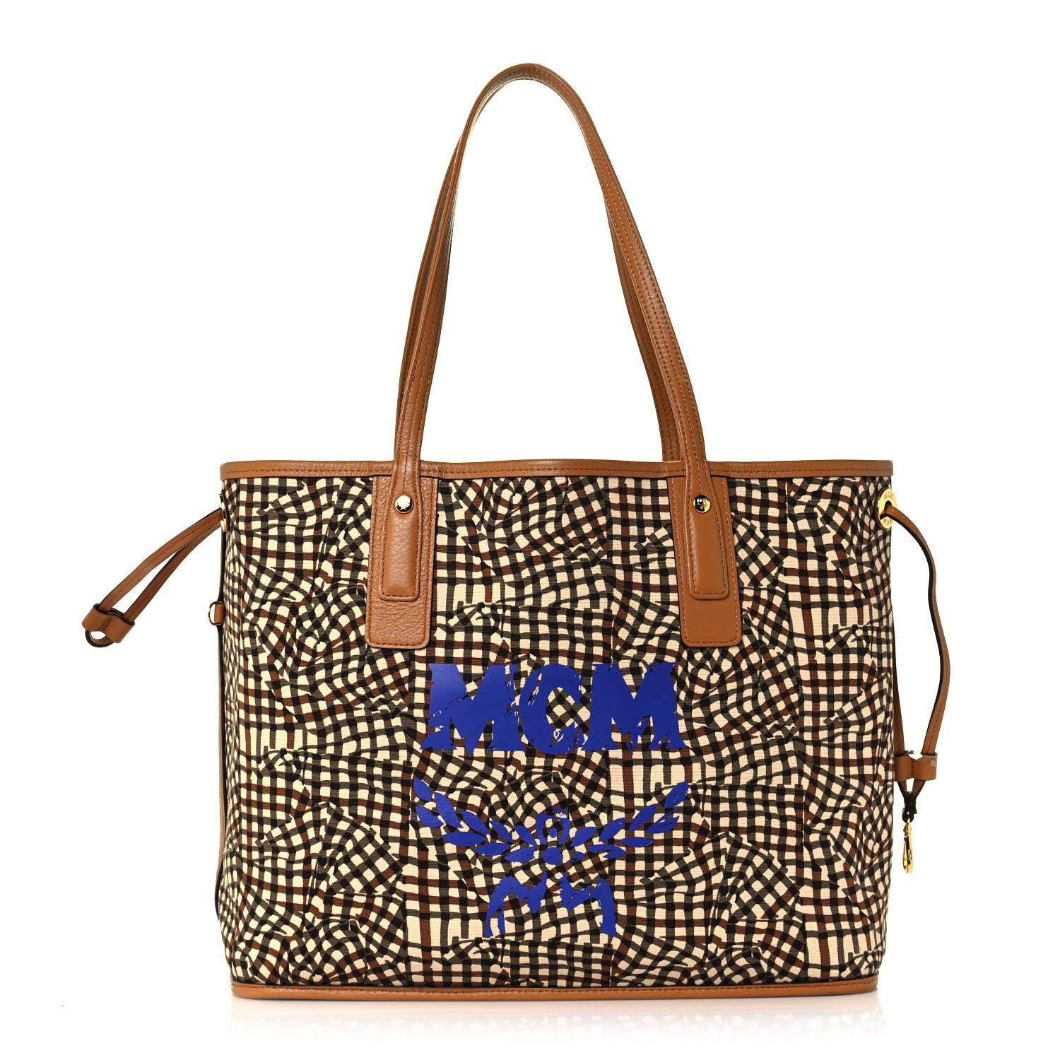 MCM Visetos Medium Liz Reversible Shopper Tote Cognac 12 of 20