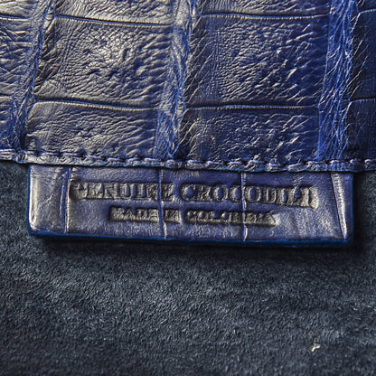 Nancy Gonzalez Crocodile Tassel Bucket Navy 9 of 10